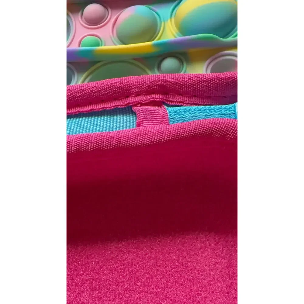NWOT ZIPIT Fidget Rainbow Bubble Silicone Kids Sensory Zip Pencil Case Blue/Pink